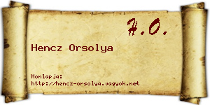 Hencz Orsolya névjegykártya
